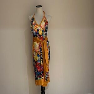 Elegant Peacock Print One-Piece Swimsuit plus cover